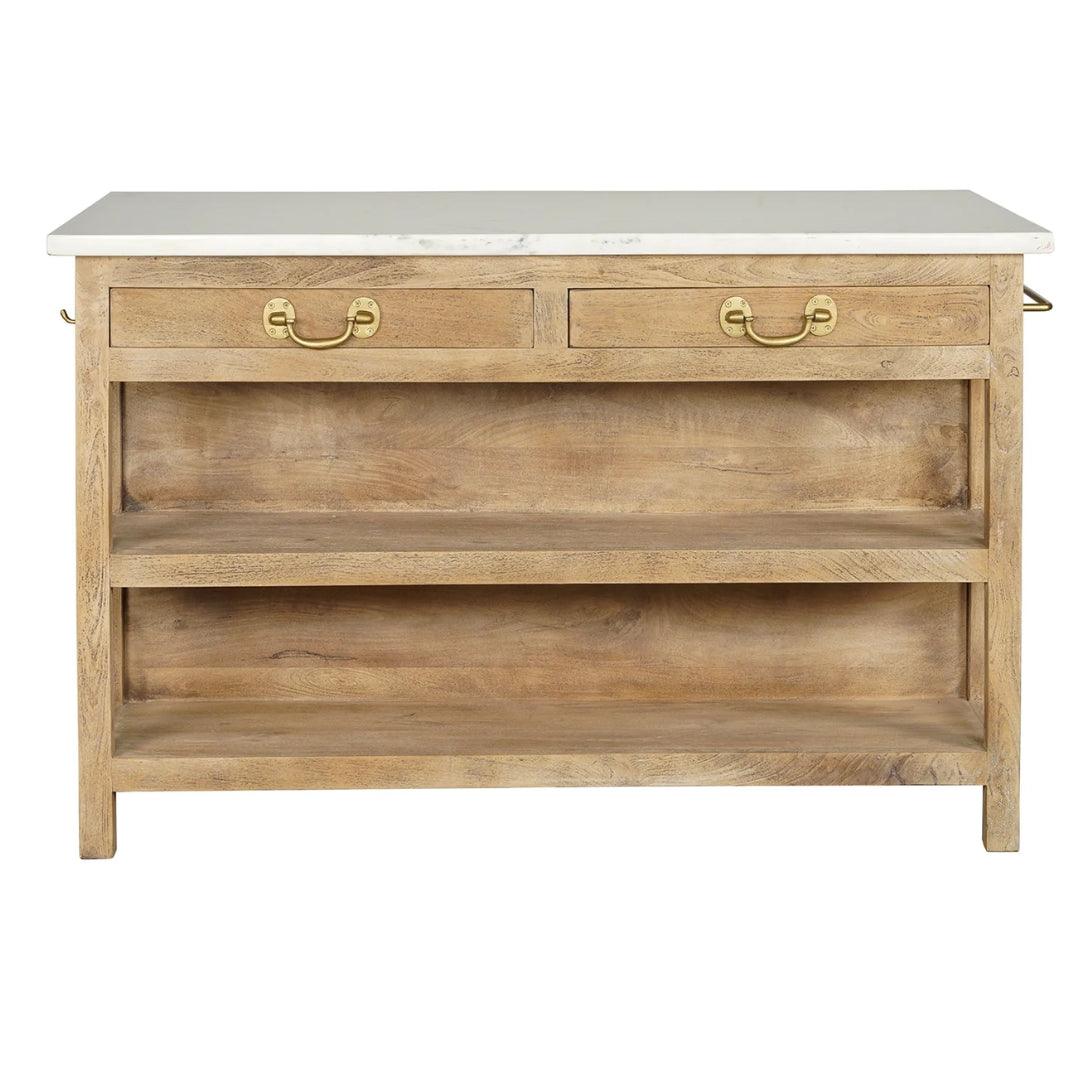 Isola da cucina rustica con piano in marmo