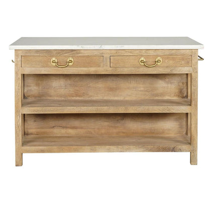 Isola da cucina rustica con piano in marmo