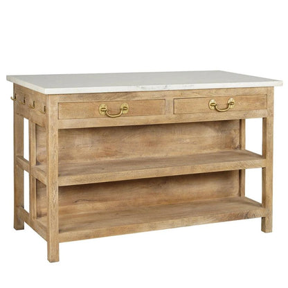 Isola da cucina rustica con piano in marmo