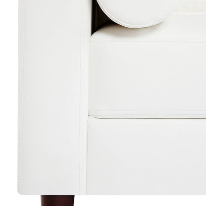 Divano moderno in vera pelle con gambe in legno e cuscino di supporto aggiuntivo