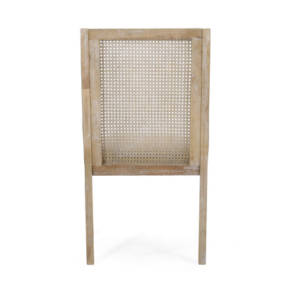 Sedie da pranzo imbottite in canna e legno Maurers (set di 2) di Christopher Knight Home