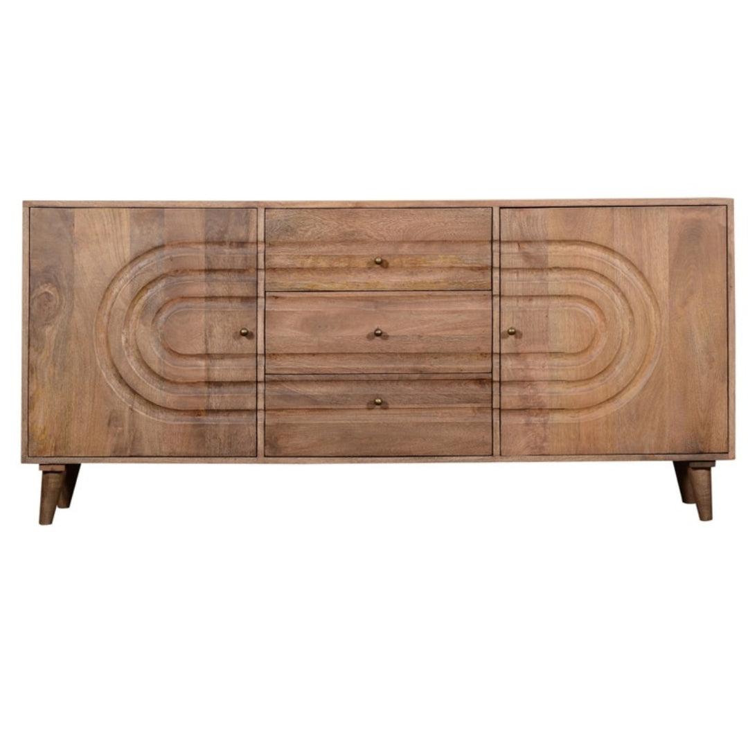 Credenza ovale marrone concentrica