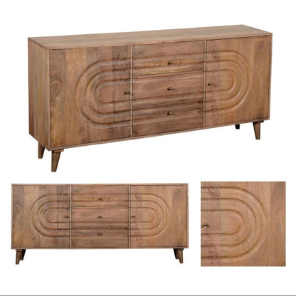 Credenza ovale marrone concentrica