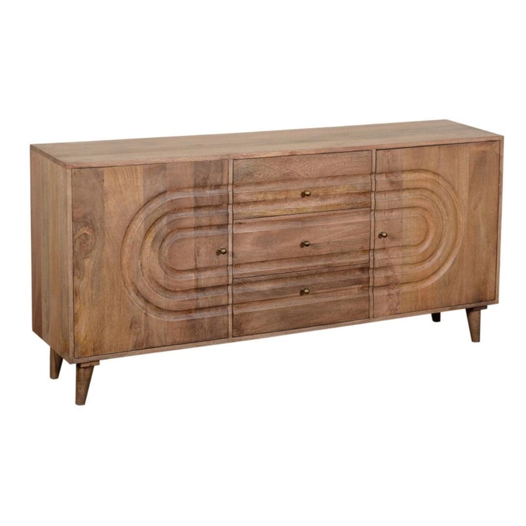 Credenza ovale marrone concentrica