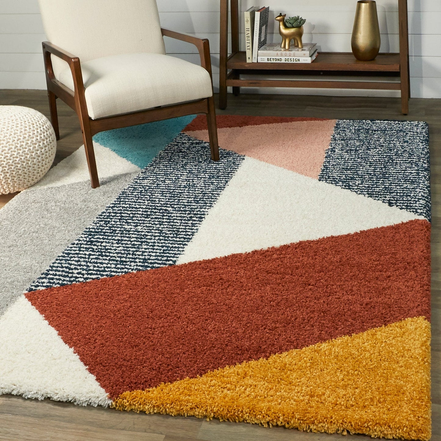 Tappeto Merril Mid-Century Modern Color Block Shag