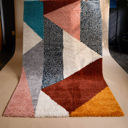 Tappeto Merril Mid-Century Modern Color Block Shag
