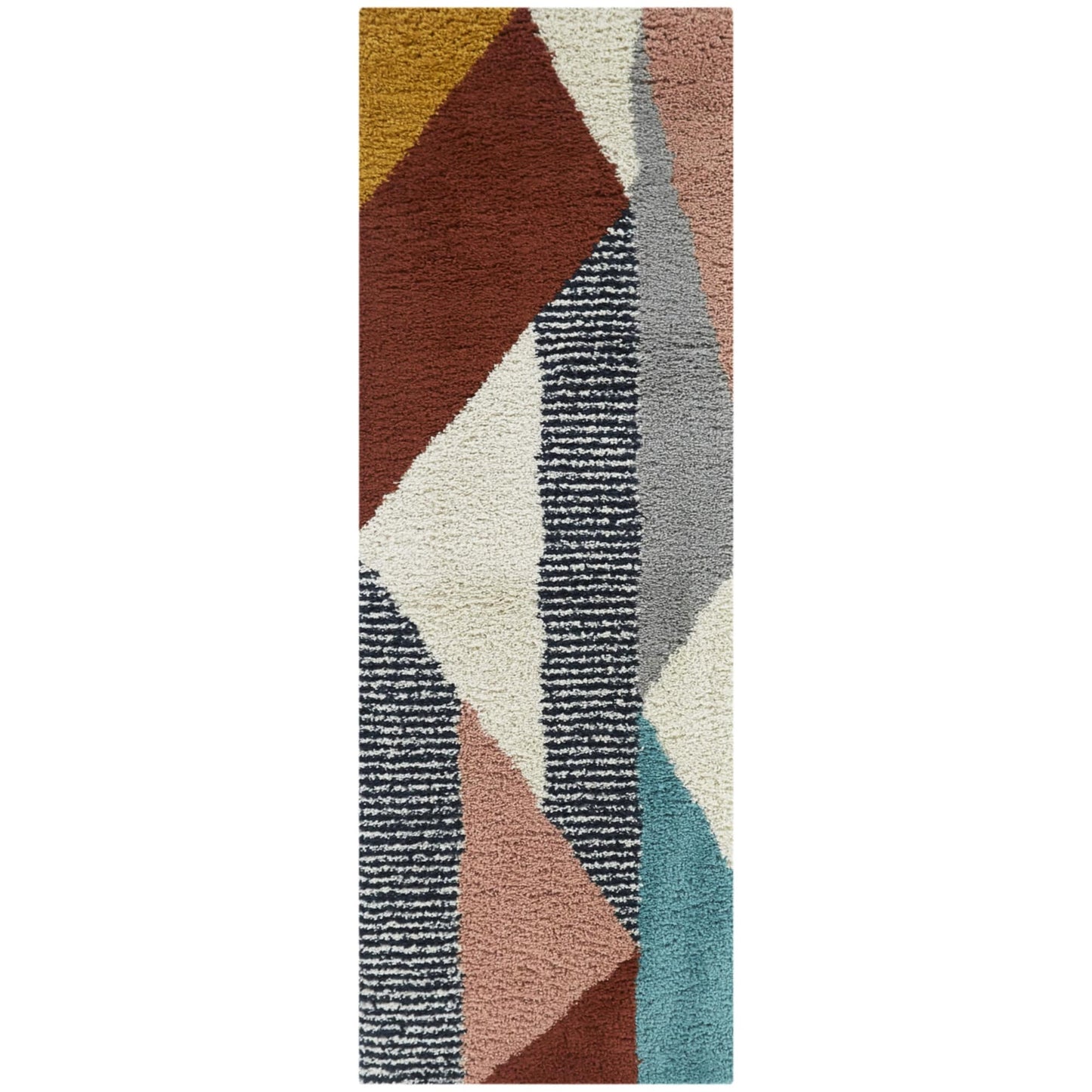 Tappeto Merril Mid-Century Modern Color Block Shag