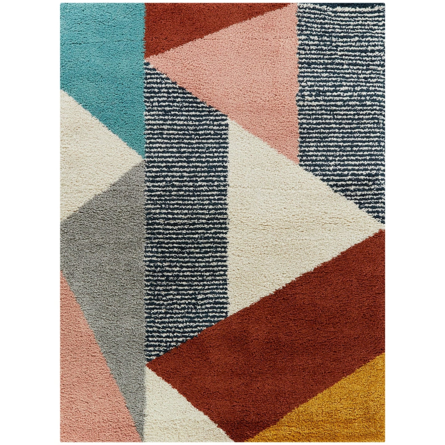 Tappeto Merril Mid-Century Modern Color Block Shag