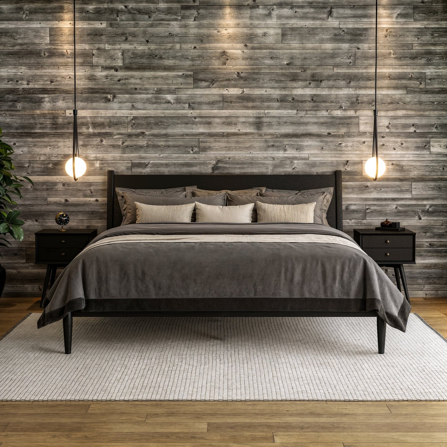 Letto a pannelli di metà secolo