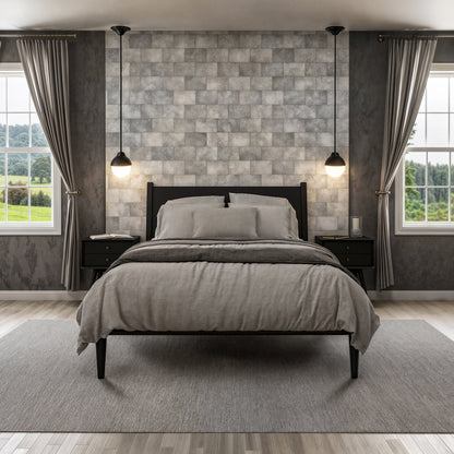 Letto a pannelli di metà secolo