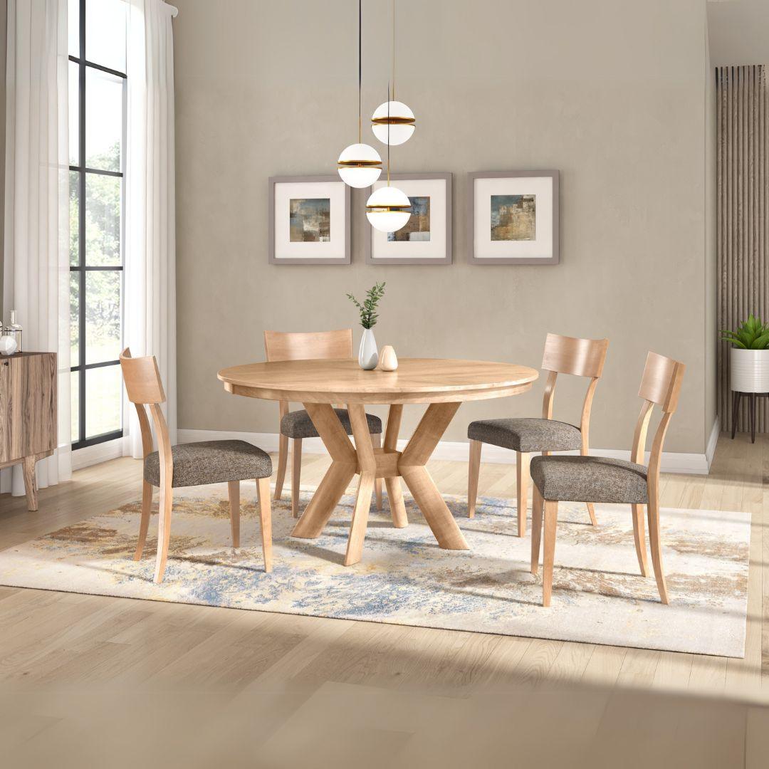 Sedia laterale imbottita Klismos di metà secolo