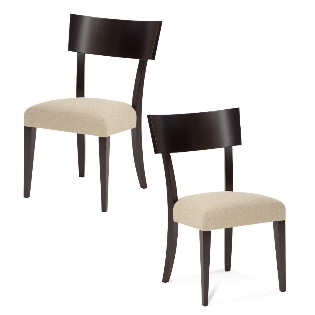 Sedia laterale imbottita Klismos di metà secolo