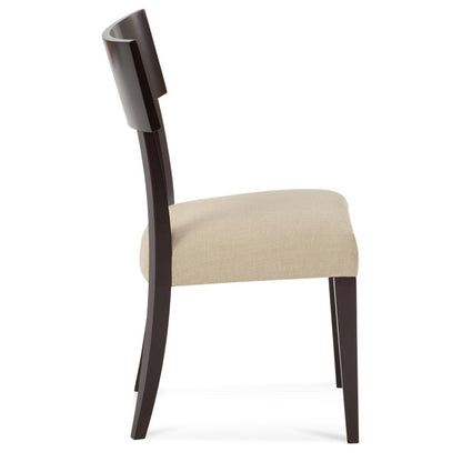 Sedia laterale imbottita Klismos di metà secolo