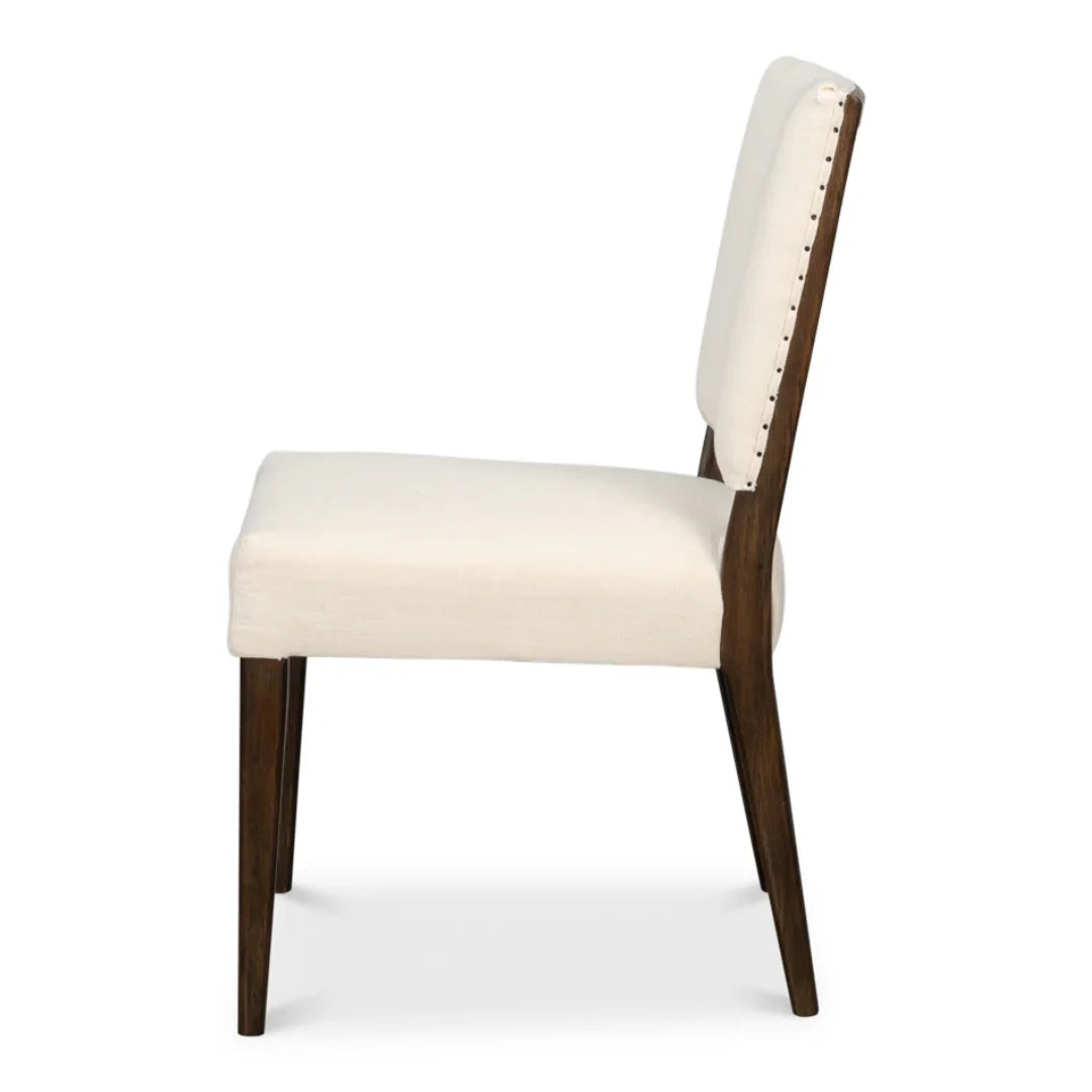 Sedia da pranzo in lino e rovere di metà secolo - Set di 2