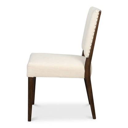 Sedia da pranzo in lino e rovere di metà secolo - Set di 2