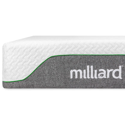 Materasso in memory foam Milliard da 10 pollici, rigido, Bed-in-a-Box/allevia la pressione, classico