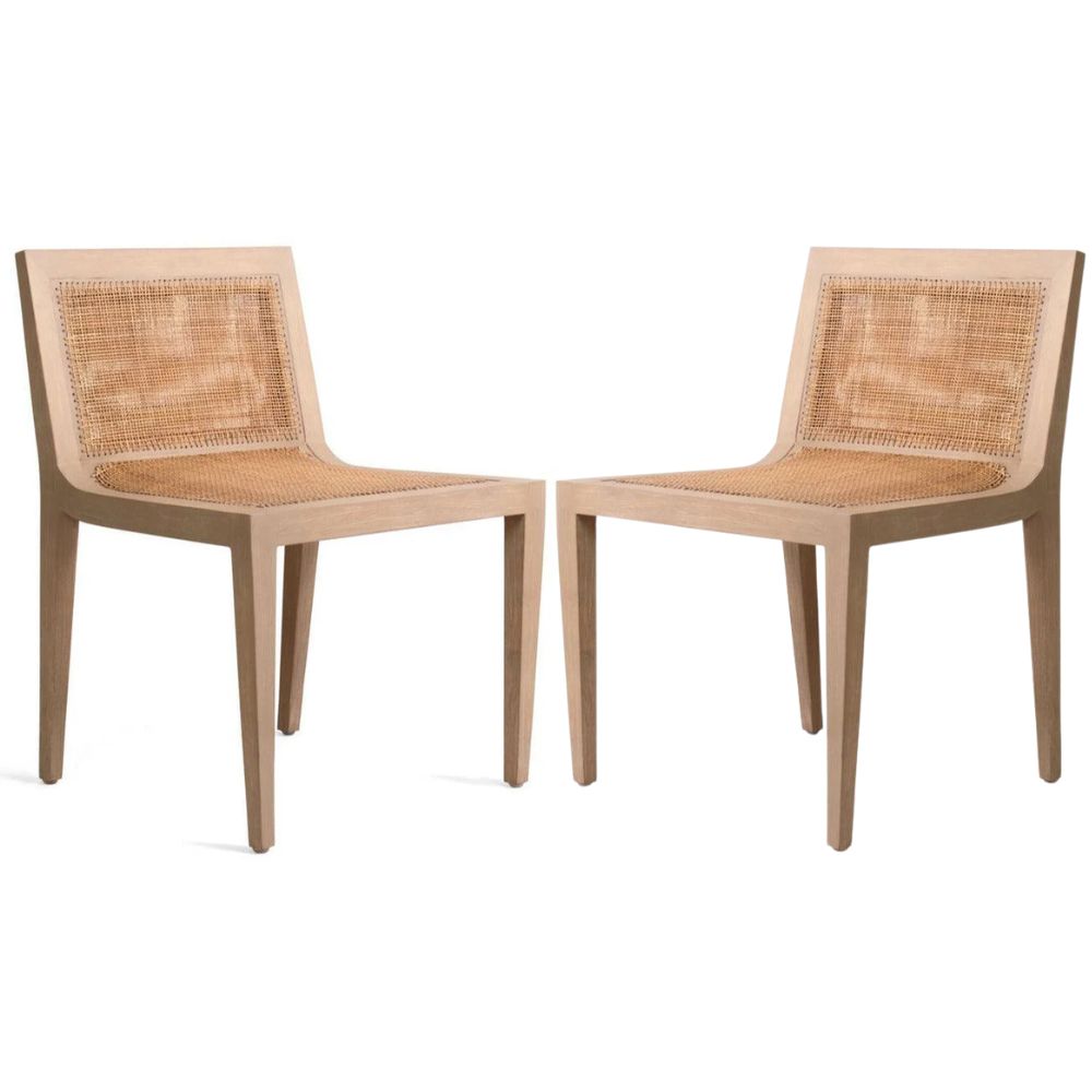 Sedia da pranzo curva moderna in rattan naturale