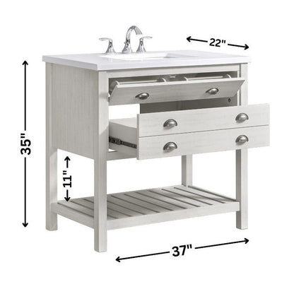 Mobile bagno singolo Monterey 37 Farmhouse con piano