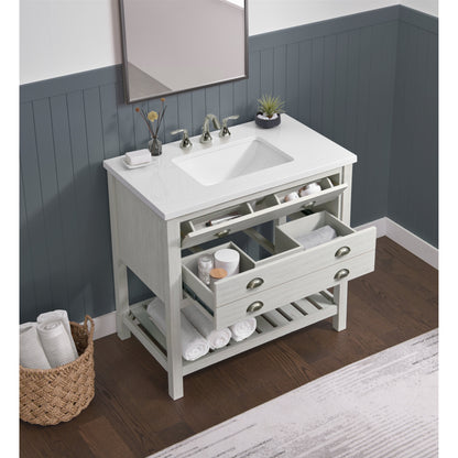 Mobile bagno singolo Monterey 37 Farmhouse con piano