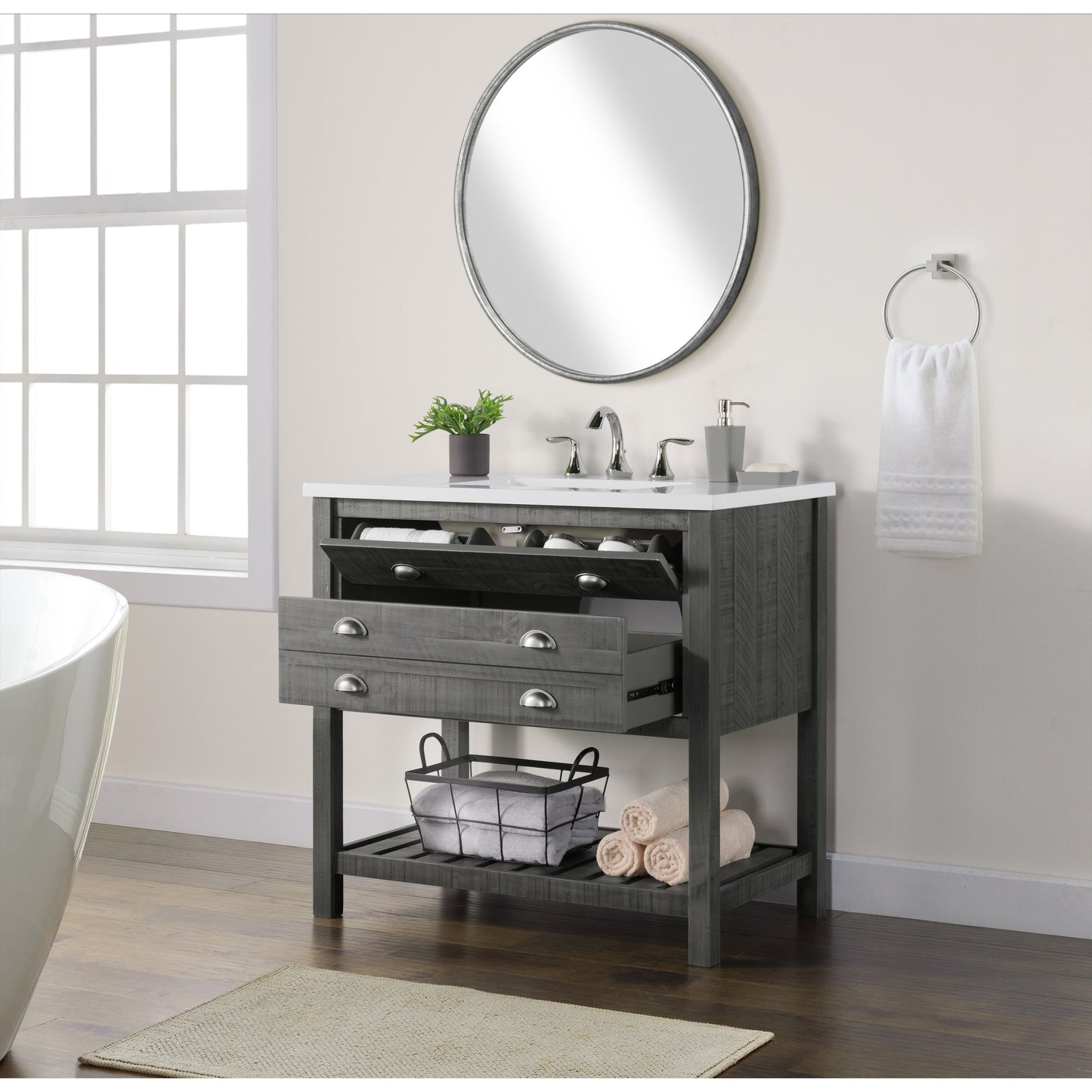 Mobile bagno singolo Monterey 37 Farmhouse con piano
