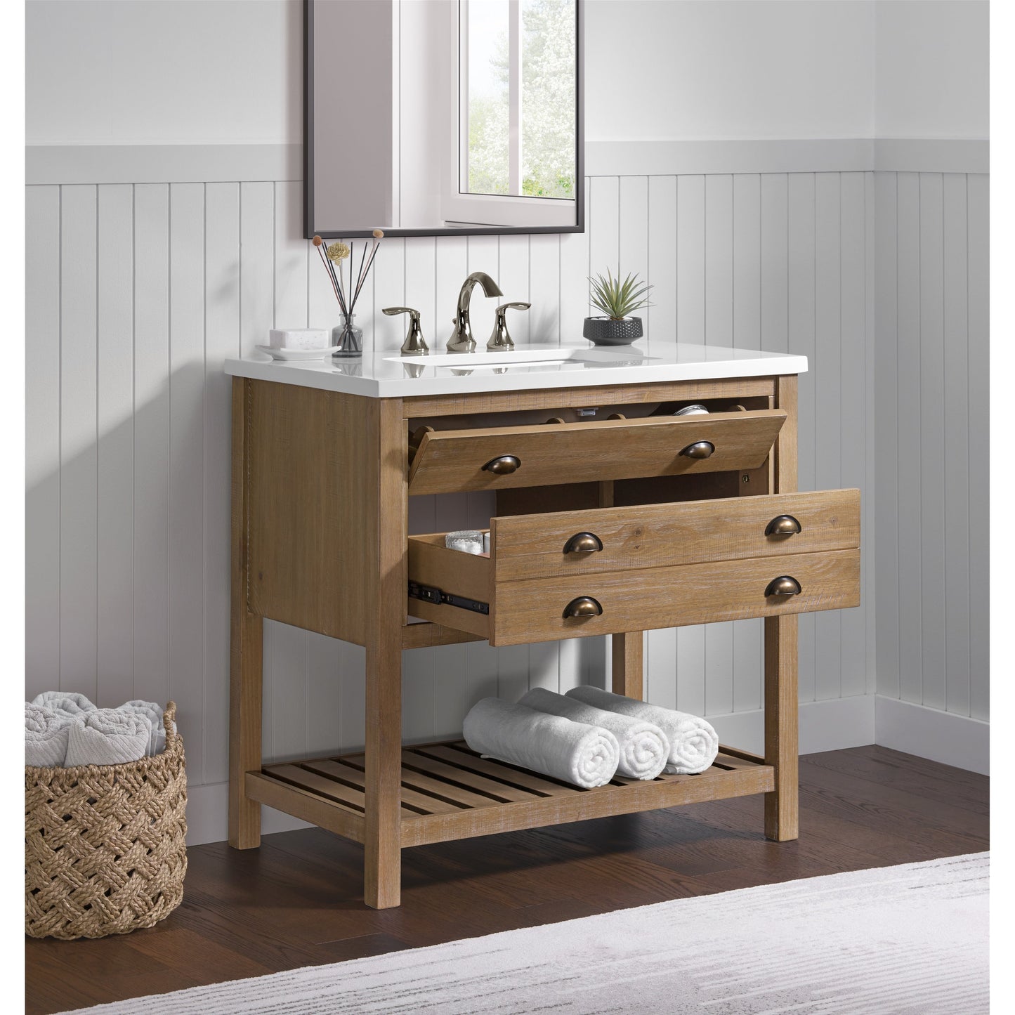 Mobile bagno singolo Monterey 37 Farmhouse con piano