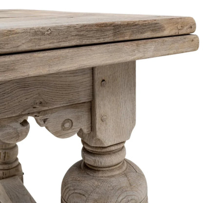 Tavolo da pranzo pieghevole in rovere antico naturale, circa 1900