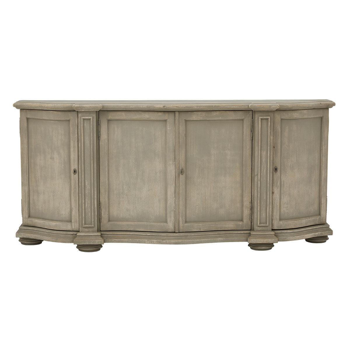 Credenza a mezzaluna in legno affumicato naturale