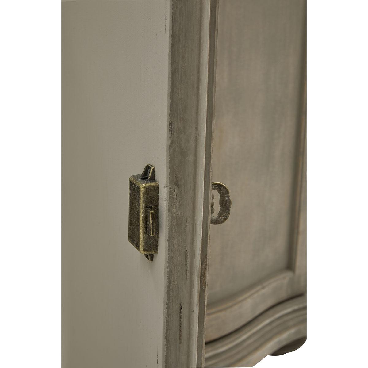 Credenza a mezzaluna in legno affumicato naturale