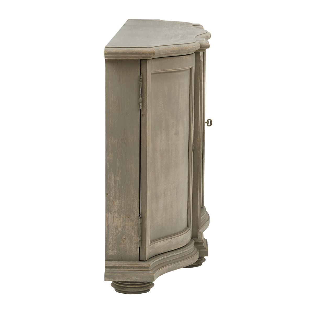 Credenza a mezzaluna in legno affumicato naturale