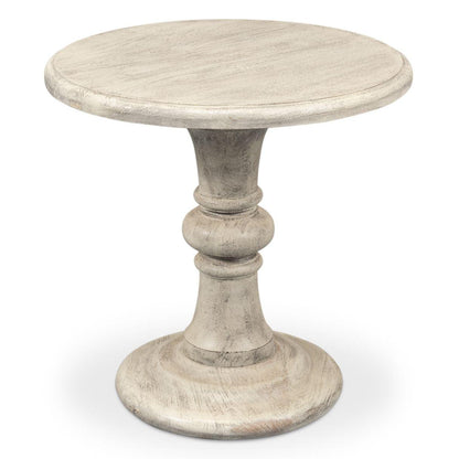 Tavolo con piedistallo statuario in stile anticato