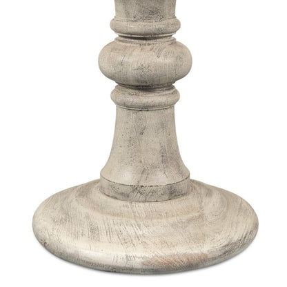 Tavolo con piedistallo statuario in stile anticato