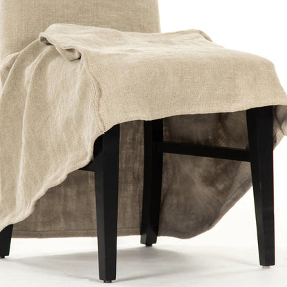 Sedia da pranzo laterale in lino naturale