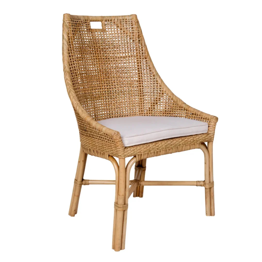 Poltrona lounge in rattan naturale curvato