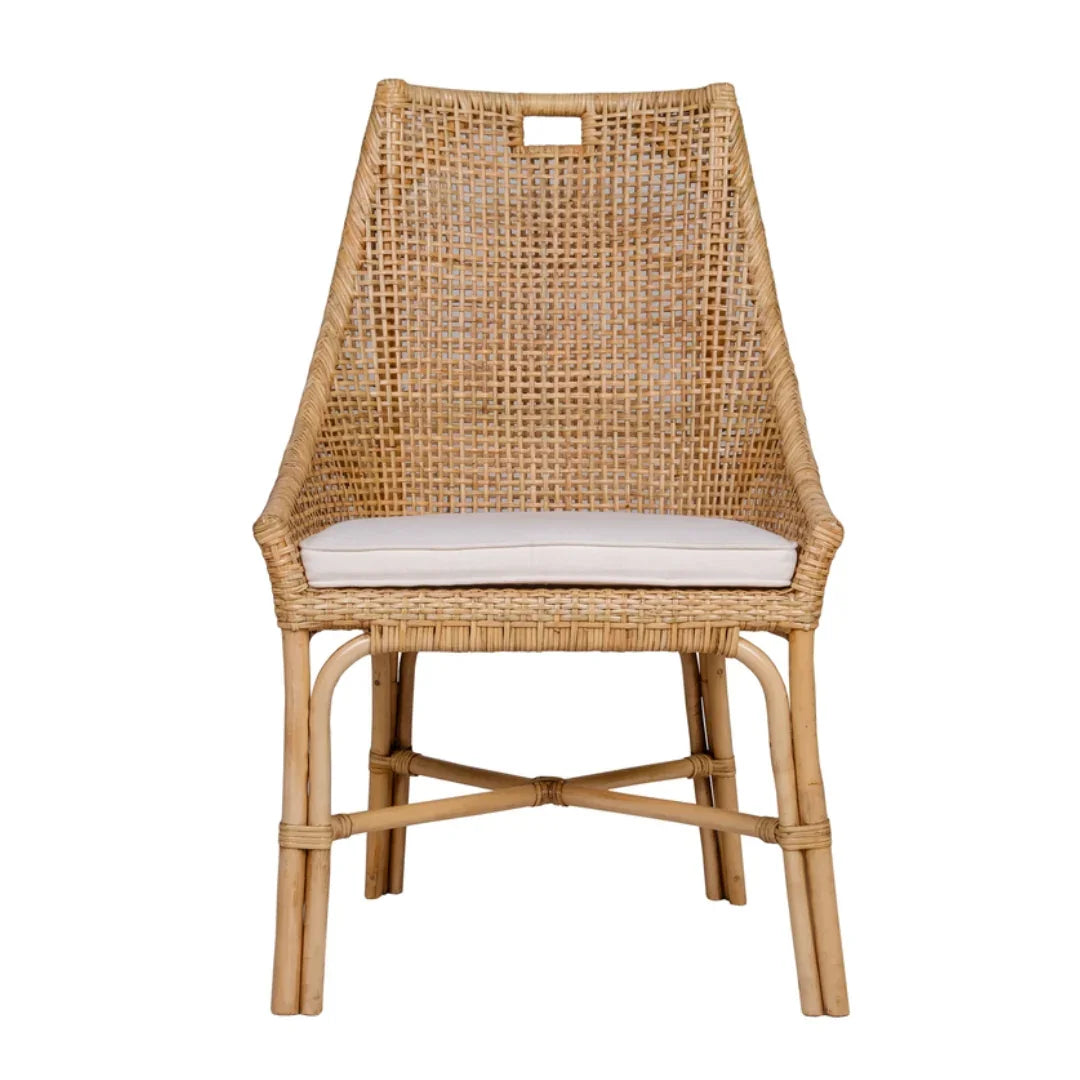 Poltrona lounge in rattan naturale curvato