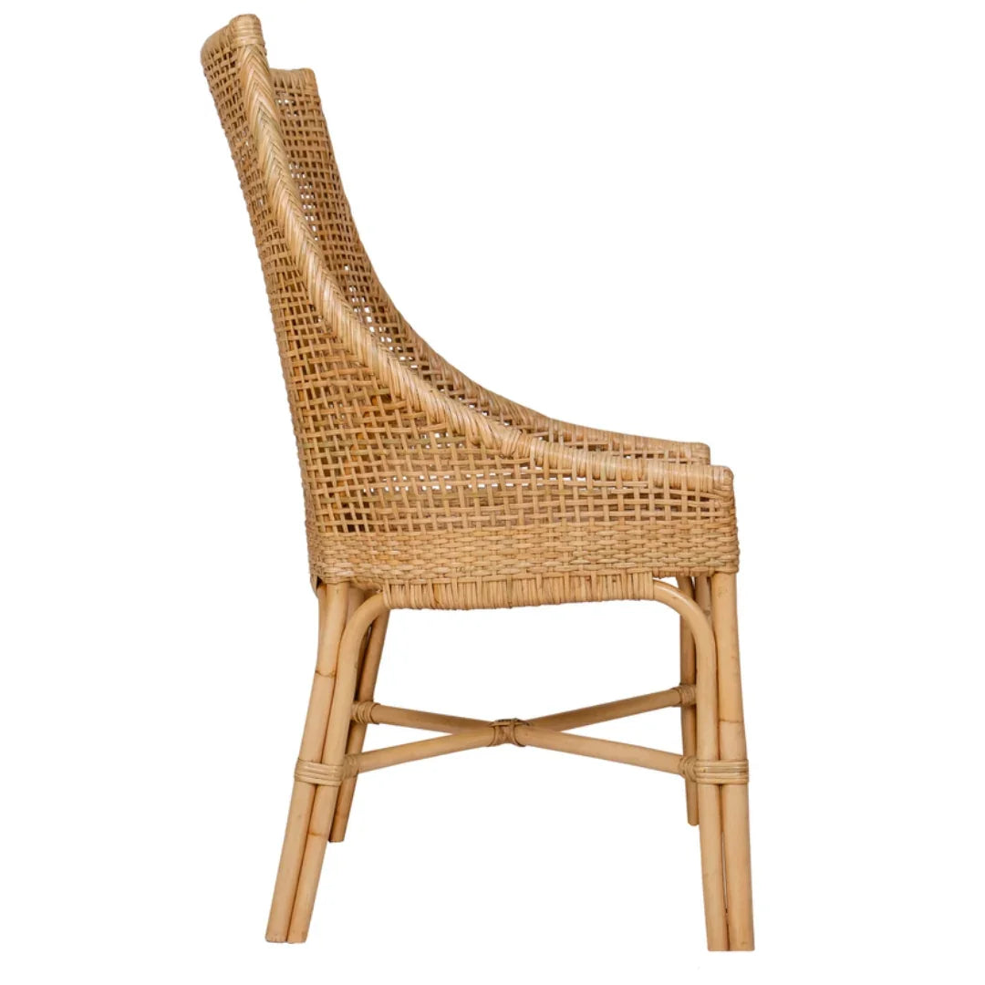 Poltrona lounge in rattan naturale curvato