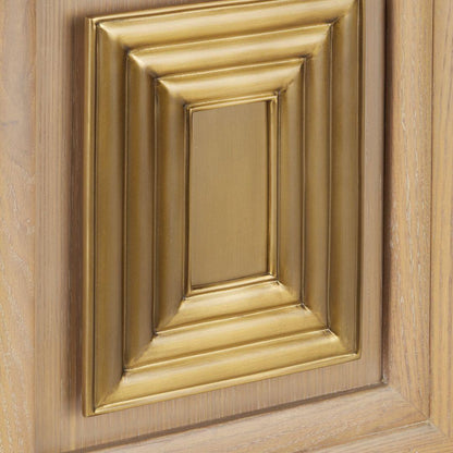 Tavolo consolle in legno con illusione geometrica