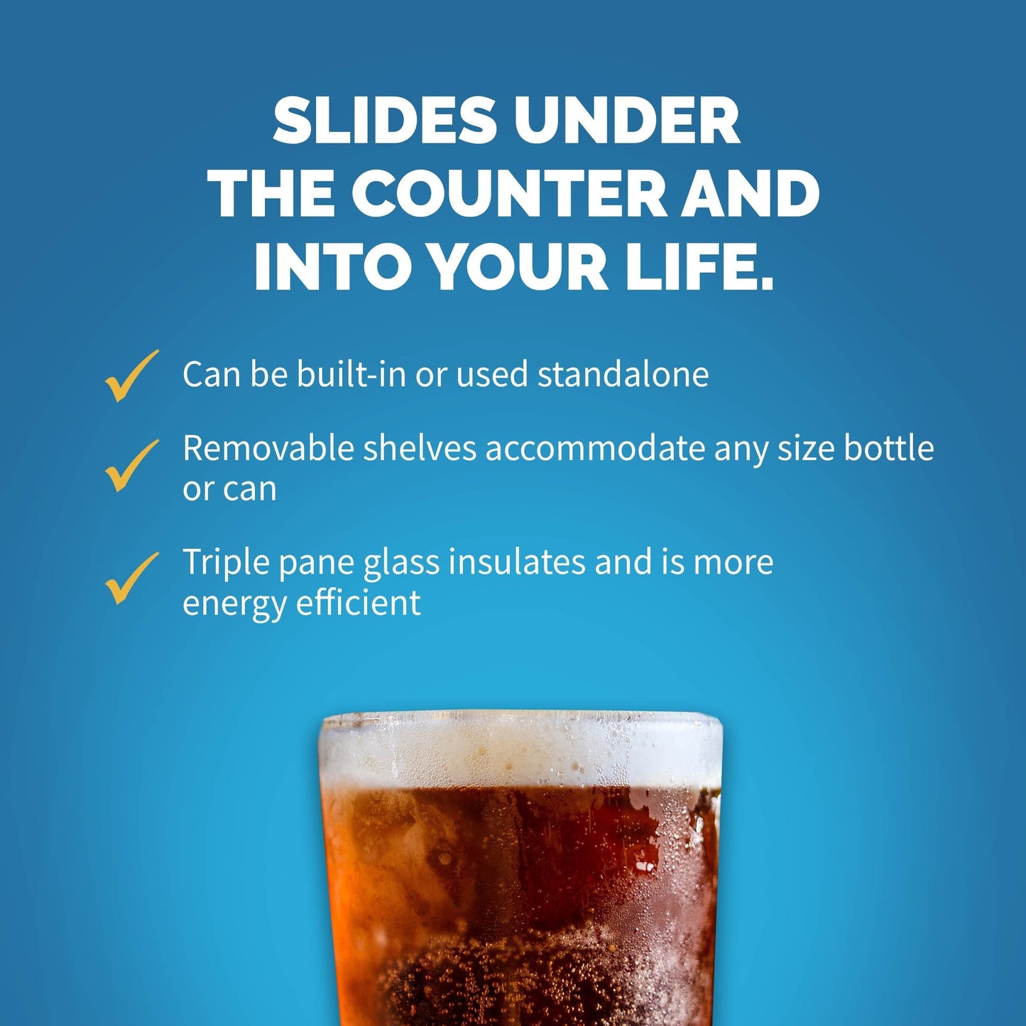 Frigorifero per bevande da incasso Newair da 15 pollici, 96 lattine, in acciaio inossidabile, con controllo della temperatura e ripiani regolabili