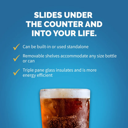 Frigorifero per bevande da incasso Newair da 15 pollici, 96 lattine, in acciaio inossidabile, con controllo della temperatura e ripiani regolabili