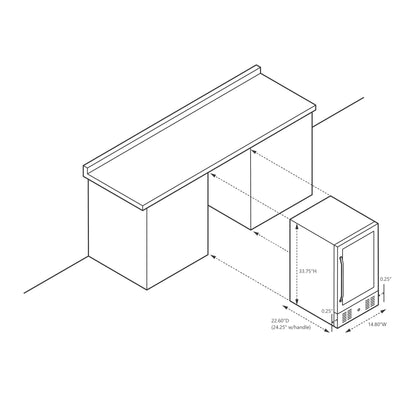 Frigorifero per bevande da incasso Newair da 15 pollici, 96 lattine, in acciaio inossidabile, con controllo della temperatura e ripiani regolabili