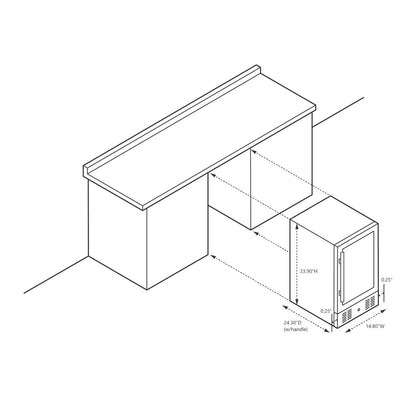 Frigorifero da incasso per vino e bevande NewAir SplitShelf per 9 bottiglie di vino e 48 lattine in acciaio inossidabile