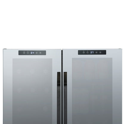 Frigorifero per vino e bevande Newair, 18 bottiglie e 59 lattine, doppia zona di temperatura, indipendente, controllo digitale della temperatura