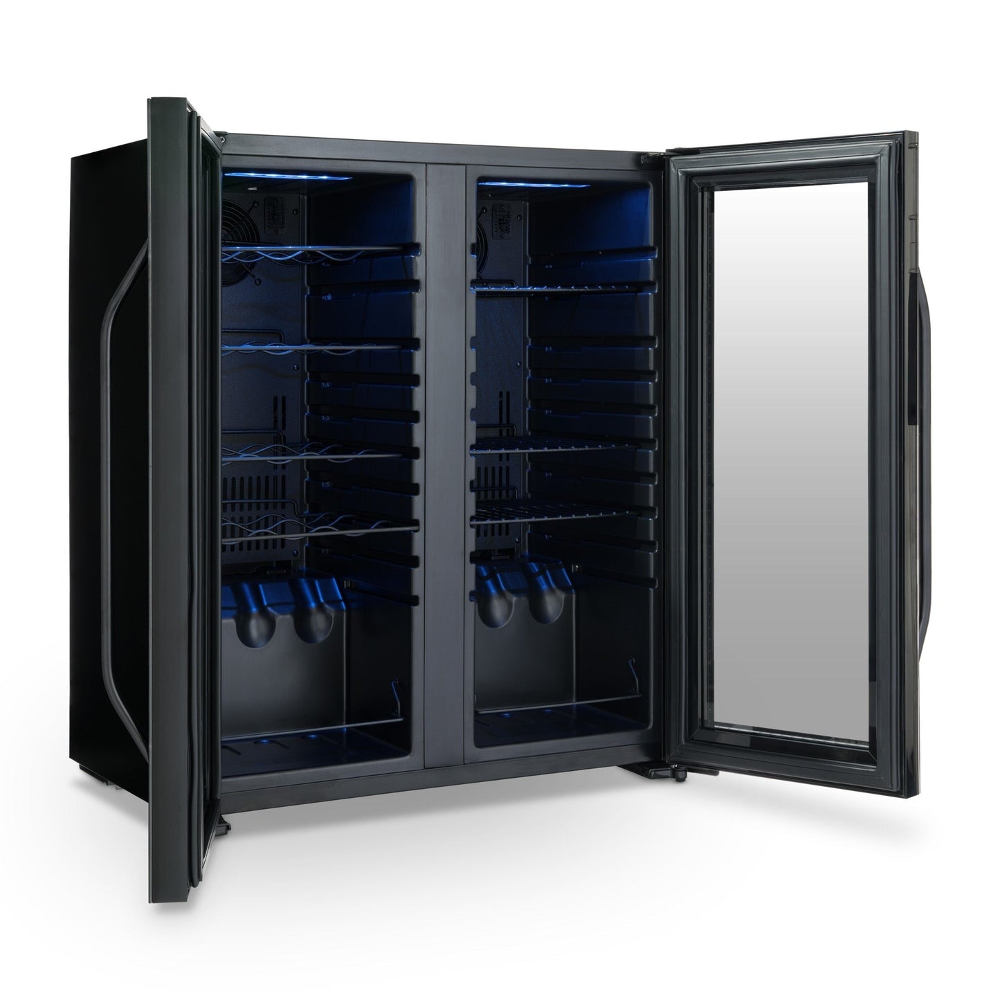 Frigorifero per vino e bevande Newair, 18 bottiglie e 59 lattine, doppia zona di temperatura, indipendente, controllo digitale della temperatura