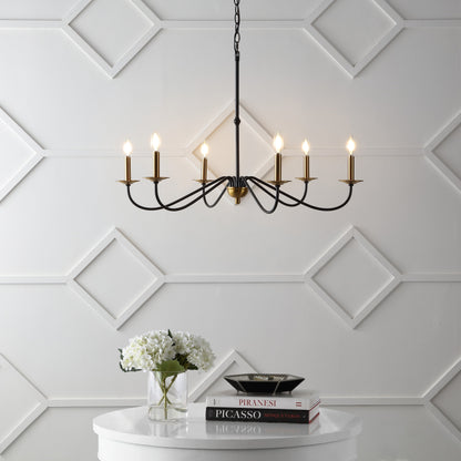 Lampadario a LED in ferro a 6 luci da 34,75 pollici, di JONATHAN Y