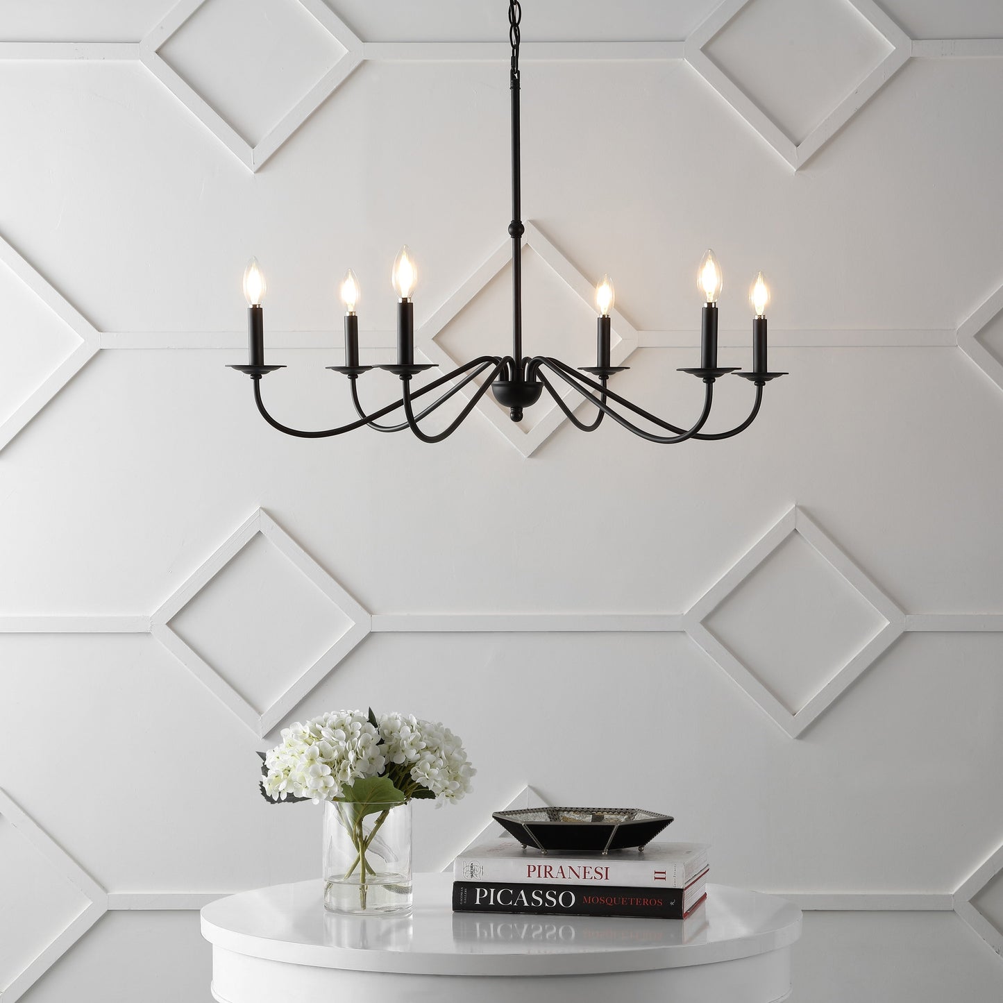 Lampadario a LED in ferro a 6 luci da 34,75 pollici, di JONATHAN Y