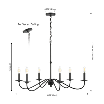 Lampadario a LED in ferro a 6 luci da 34,75 pollici, di JONATHAN Y