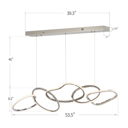 Lampadario a LED in acciaio inossidabile di lusso nordico con luci a sospensione per sala da pranzo