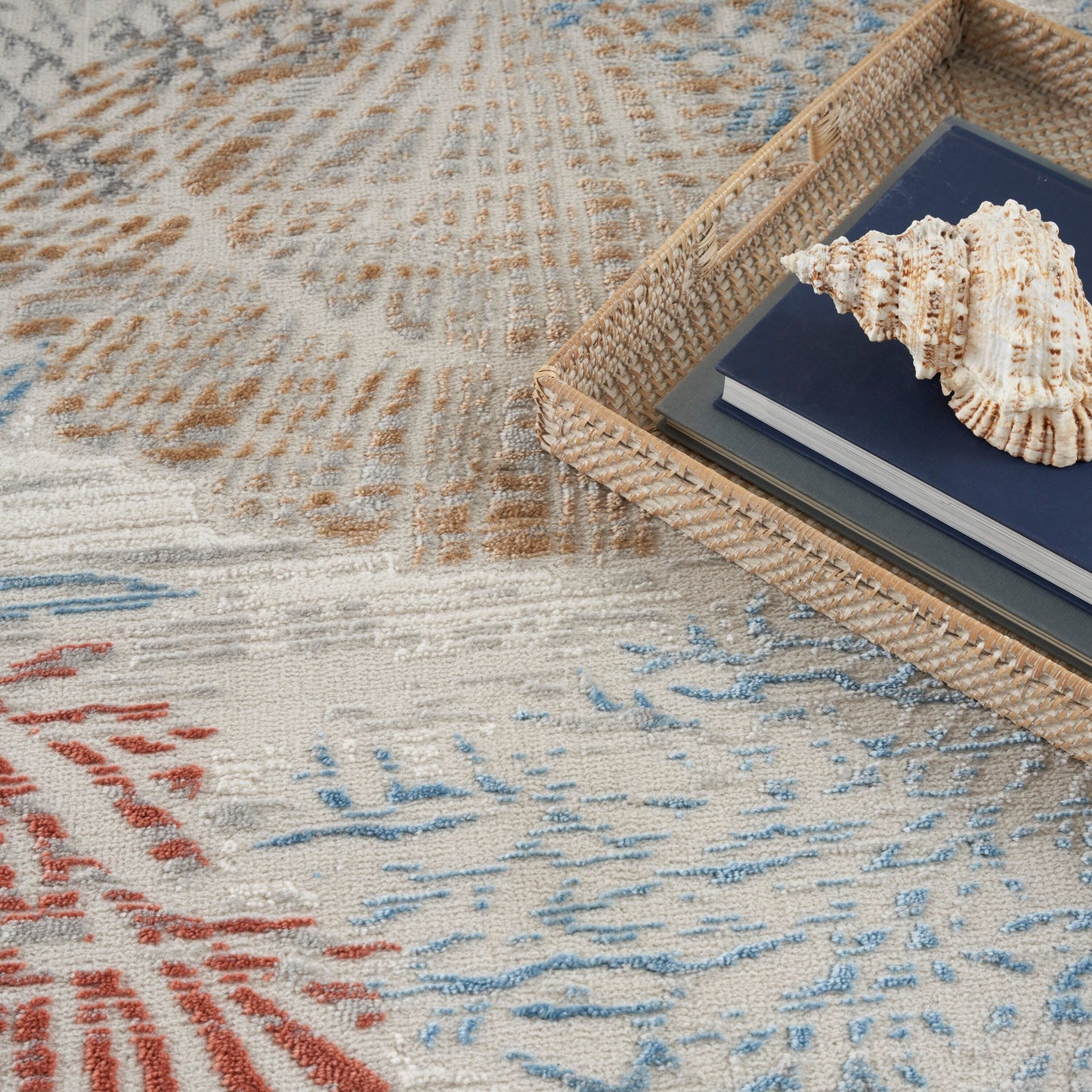 Tappeto Nourison Pompeii Coastal Beach Shells and Coral