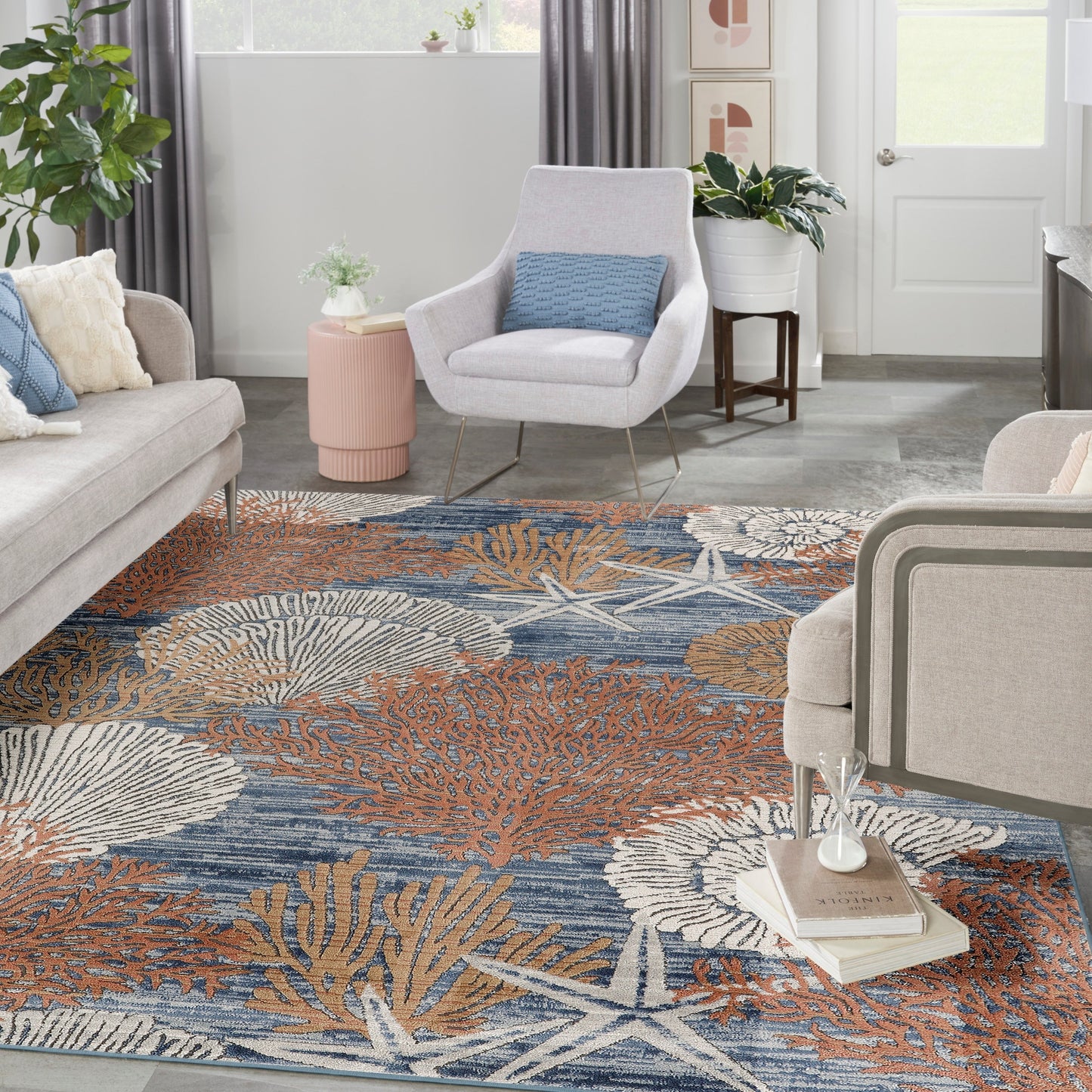 Tappeto Nourison Pompeii Coastal Beach Shells and Coral