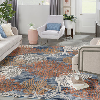 Tappeto Nourison Pompeii Coastal Beach Shells and Coral