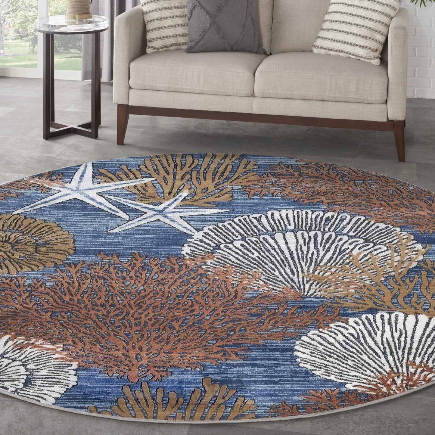 Tappeto Nourison Pompeii Coastal Beach Shells and Coral